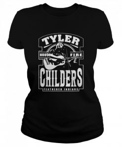Black And White Art Tyler Childers Feathered Indians  Classic Women's T-shirt